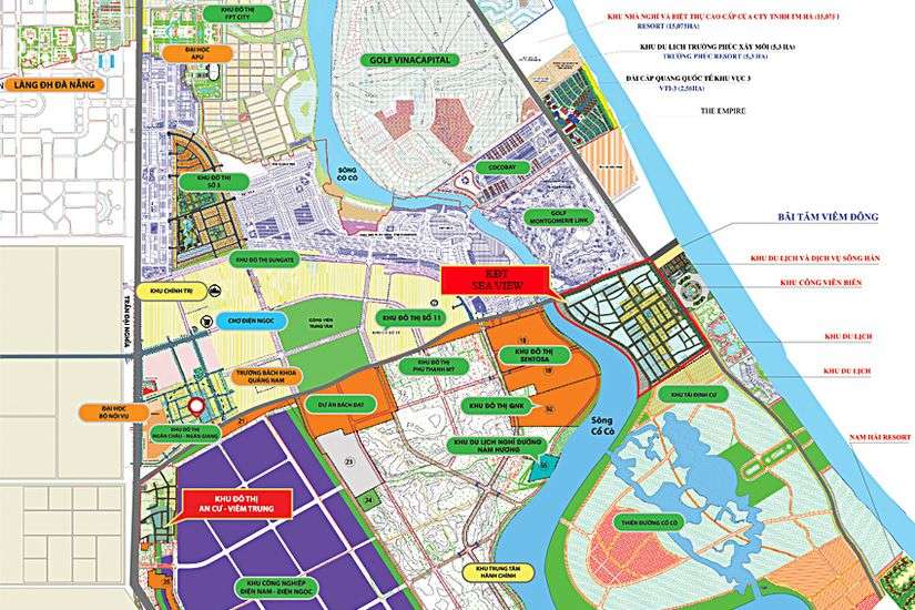 Map Đô Thị Thương Mại Biển Sea View - Đất xanh Đà Nẵng